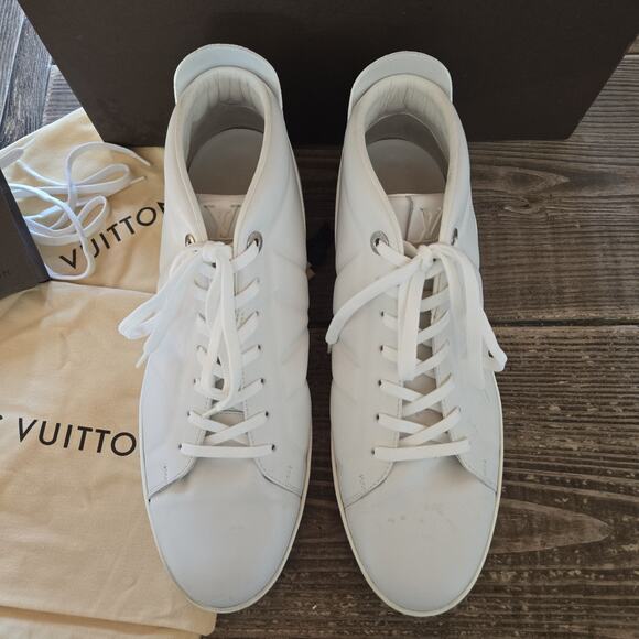 Louis Vuitton Fuselage Trainers‎ 10 White Leather High Top Sneakers RARE MS0193 main image 11